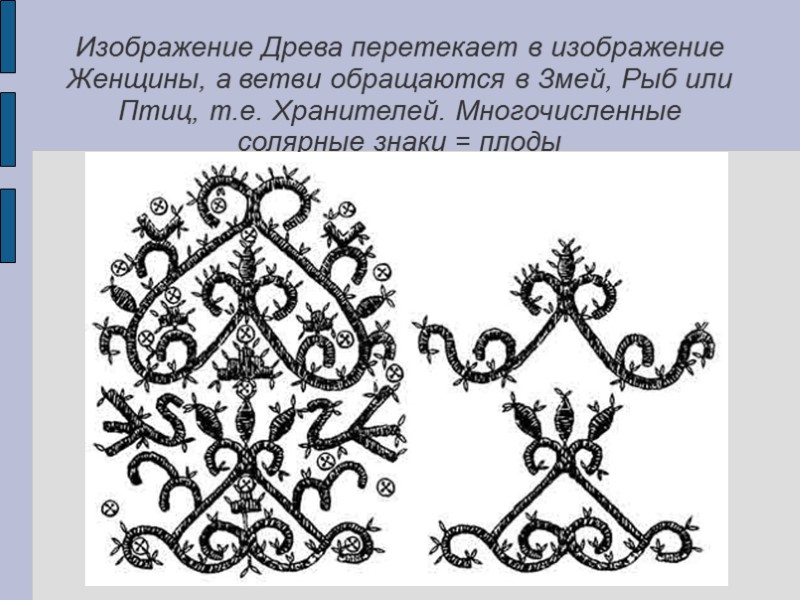 Изображение Древа перетекает в изображение Женщины, а ветви обращаются в Змей, Рыб или Птиц, Изображение Древа перетекает в изображение Женщины, а ветви обращаются в Змей, Рыб или Птиц,